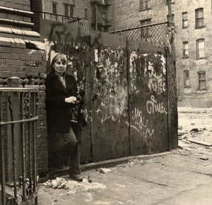 E 6th St NYC Helen Stummer by wall cropped