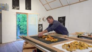 Artist Jim Toia in his studio