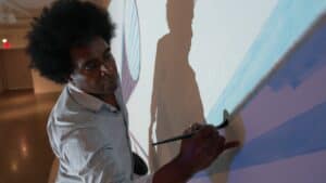 Alexandre Arrechea painting at ArtYard