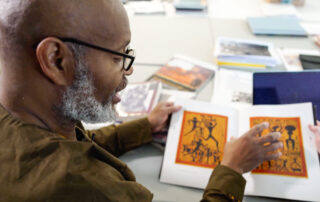 Curator Rhinold Ponder discusses works by Wendell T. Brooks, part of Lewis Tanner Moore's collection of Black artists