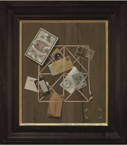 Important Information Inside, on view and in the collection of Princeton University Art Museum, is also titled Office Board for Christian Fraser. | Image courtesy of Schoelkopf Gallery, New York